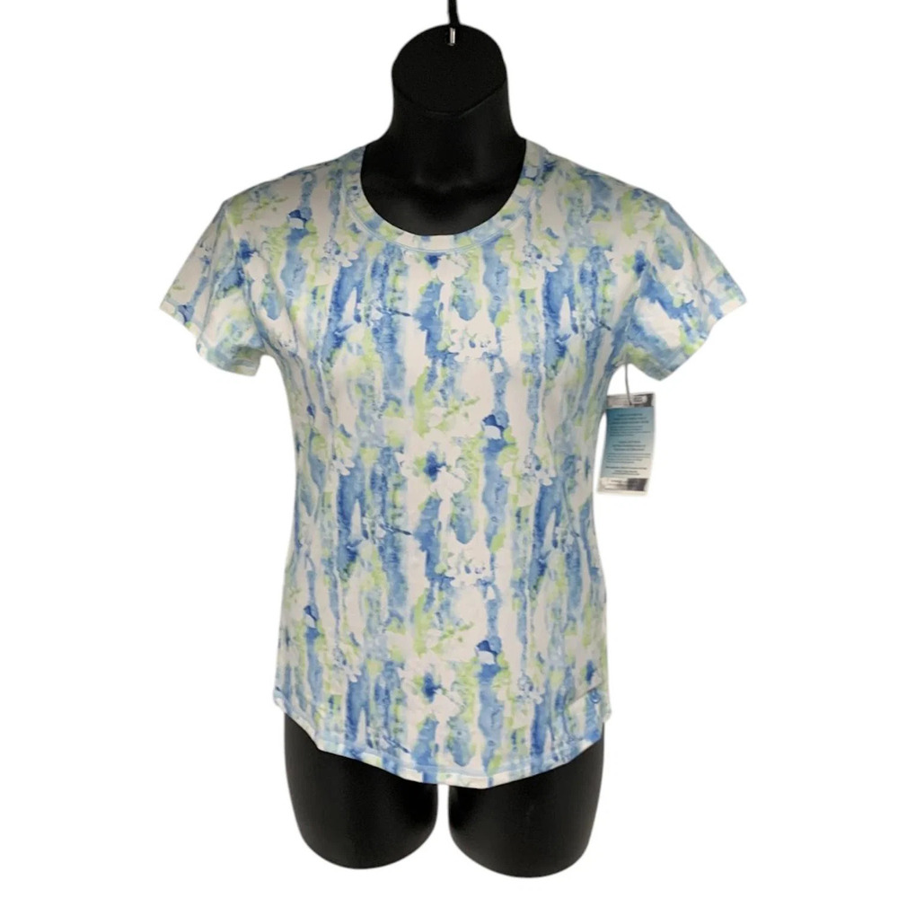 Gymwrap Everyday Scoop Neck Tee with High-Low Hem Water Lily Blue - Regular